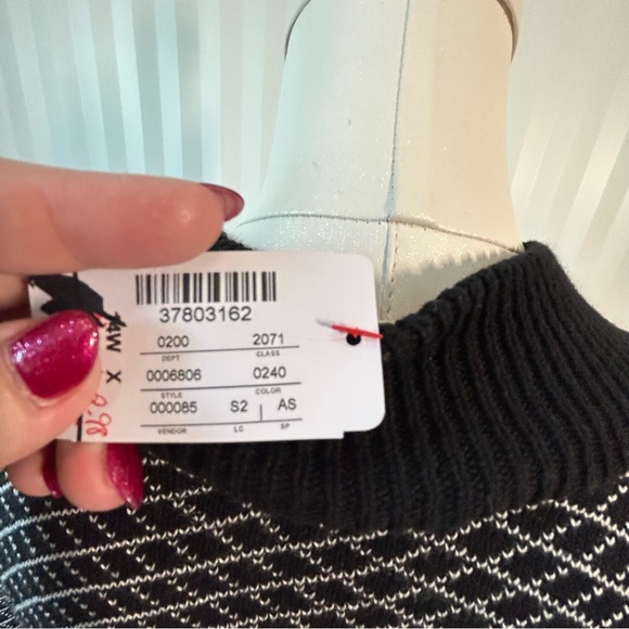 NWT CJ Banks black white knit cardigan sweater Size X/14W - Picture 6 of 11